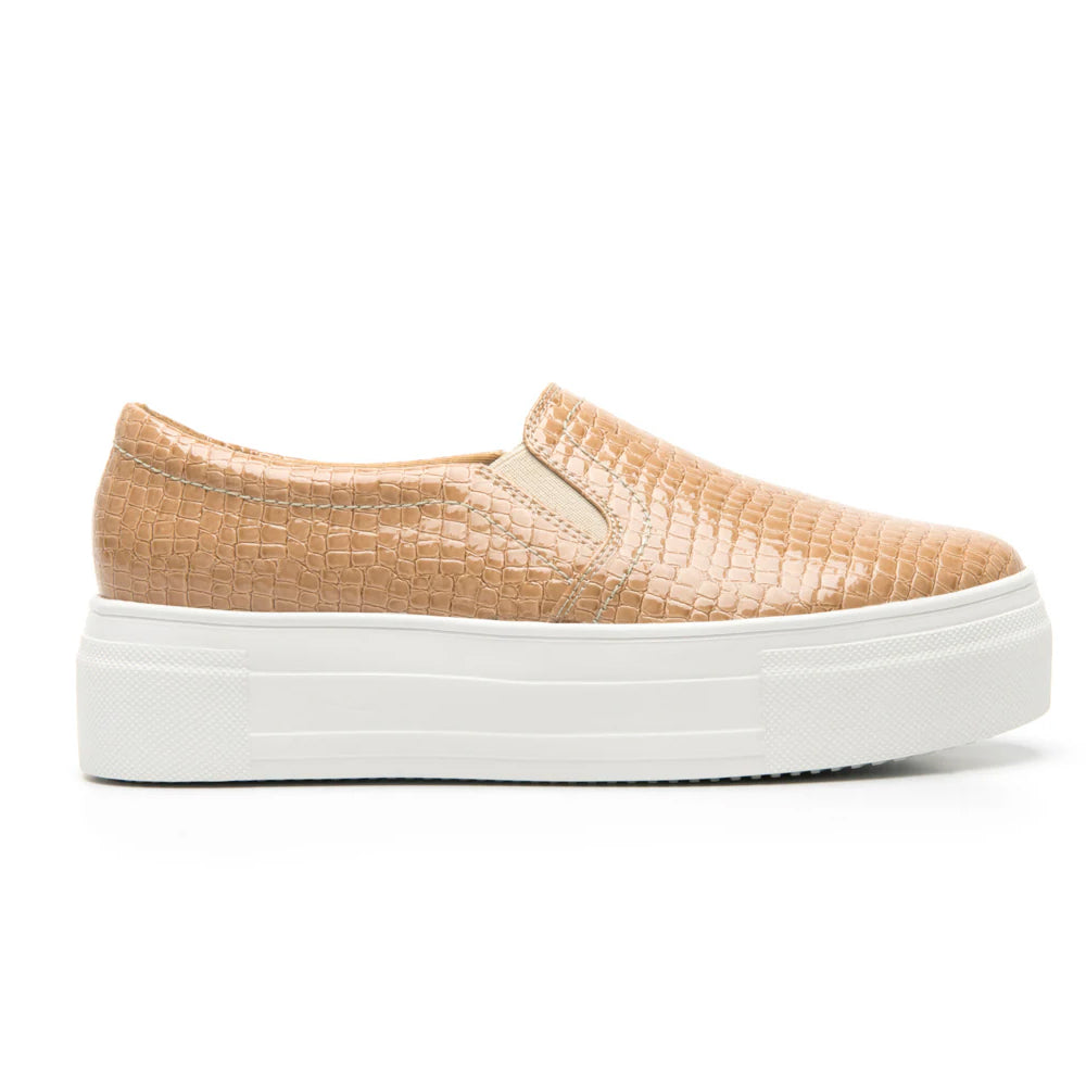 Zapatos Mujer Tenis De Plataforma Slip On FLEXI 125403 Beige 24.5