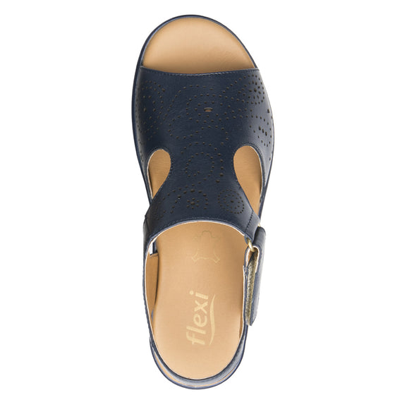 Zapatos Mujer Sandalia De Cuña Con Velcro Flexi 116013
