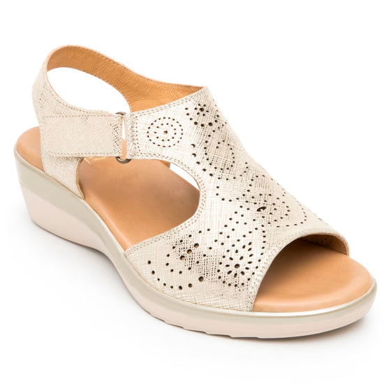 Zapatos Mujer Sandalia De Cuña Con Velcro Flexi 116013