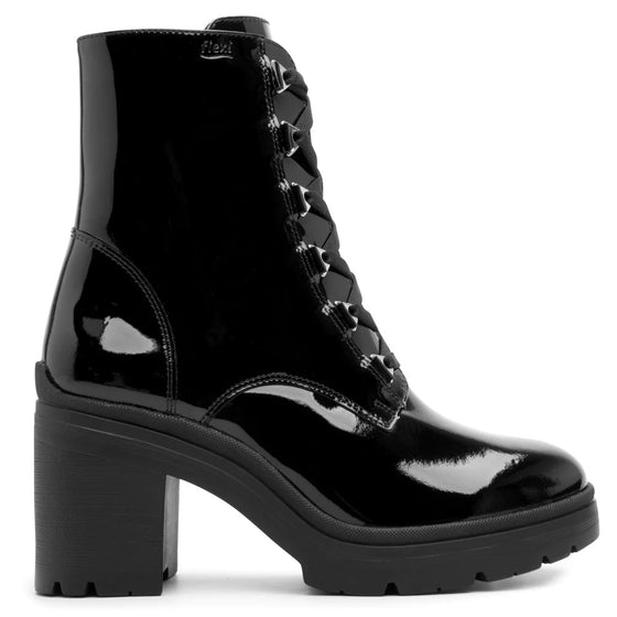 Zapatos Mujer Botín de Tacón y Plataforma con Agujetas Flexi 119601