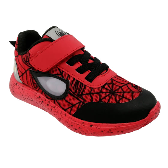 Zapatos Niños Tenis con Velcro, Agujetas y Luces Led de Spiderman Licencias 15707