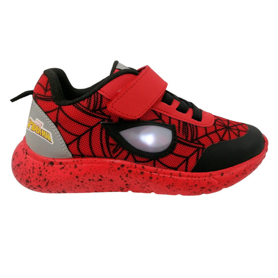 Zapatos Niños Tenis con Velcro, Agujetas y Luces Led de Spiderman Licencias 15707